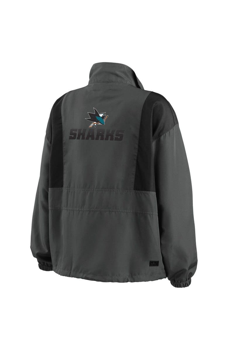 WEAR by Erin Andrews Women's WEAR by Erin Andrews Charcoal San Jose Sharks Popover Packable Half-Zip Jacket, Alternate, color, 