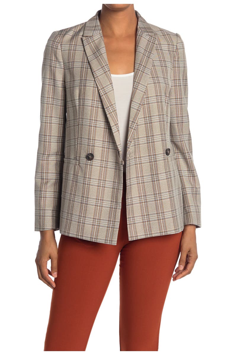 SEE U SOON Plaid Double Breasted Blazer, Main, color,