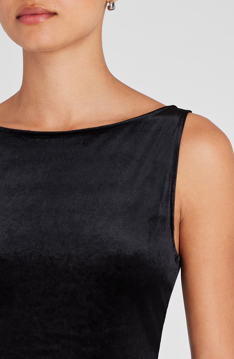 Club Monaco Boat Neck Sleeveless Velvet Top, Alternate, color, 