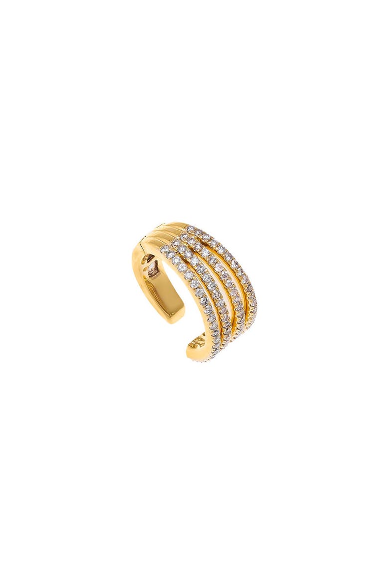 Diamond Pave Four Row Ear Cuff 14K, Main, color, 14K Gold