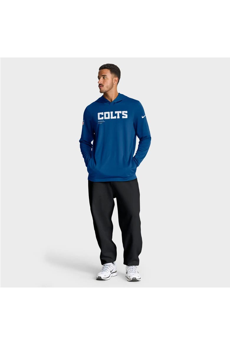 Men's Nike Royal Indianapolis Colts Sideline Pure Fury Performance Long Sleeve Hoodie T-Shirt, Alternate, color, Royal