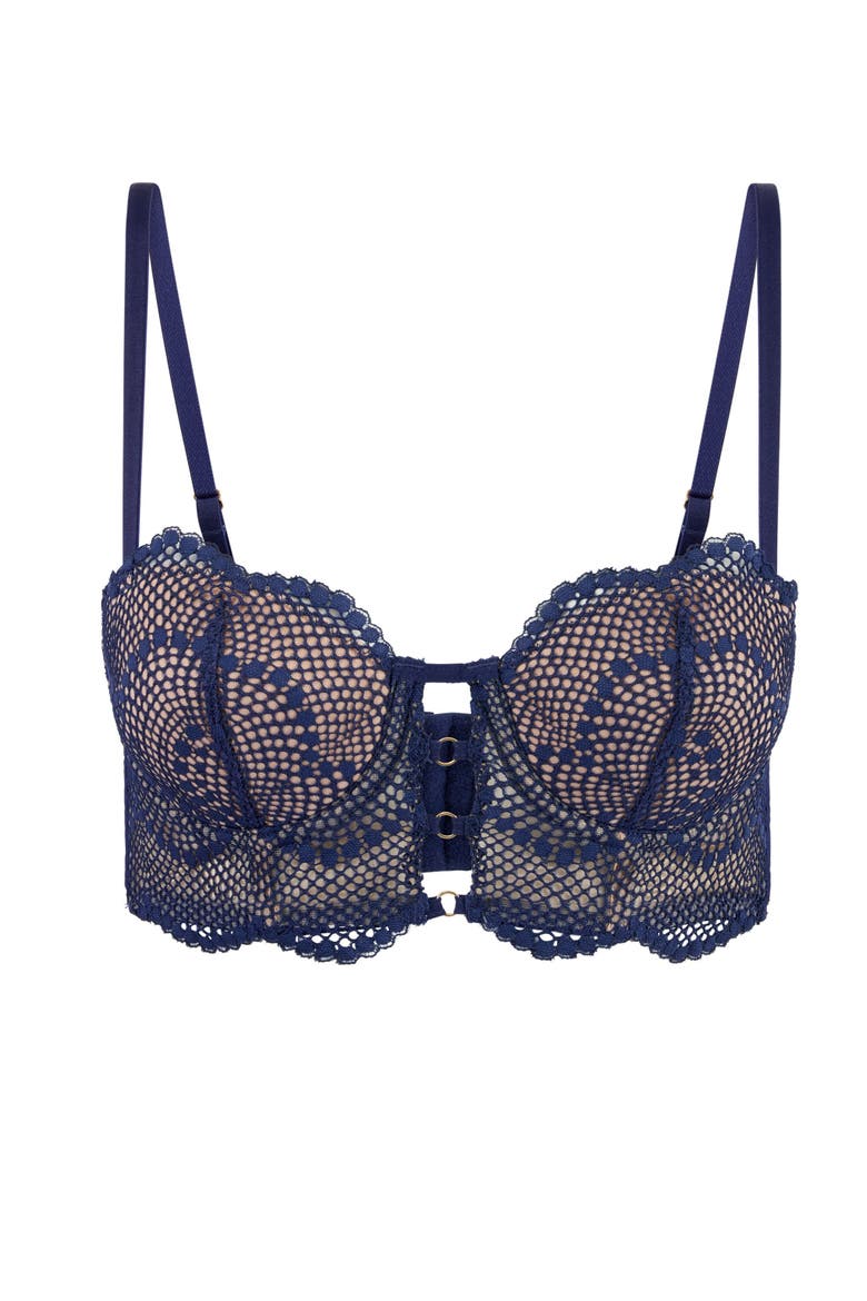Margaritte Push Up Balconette Bra, Alternate, color, Dark blue