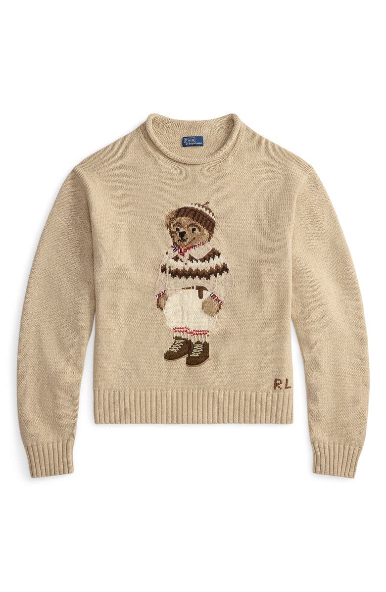 Polo Ralph Lauren Polo Bear Rolled Neck Cotton Sweater, Alternate, color,