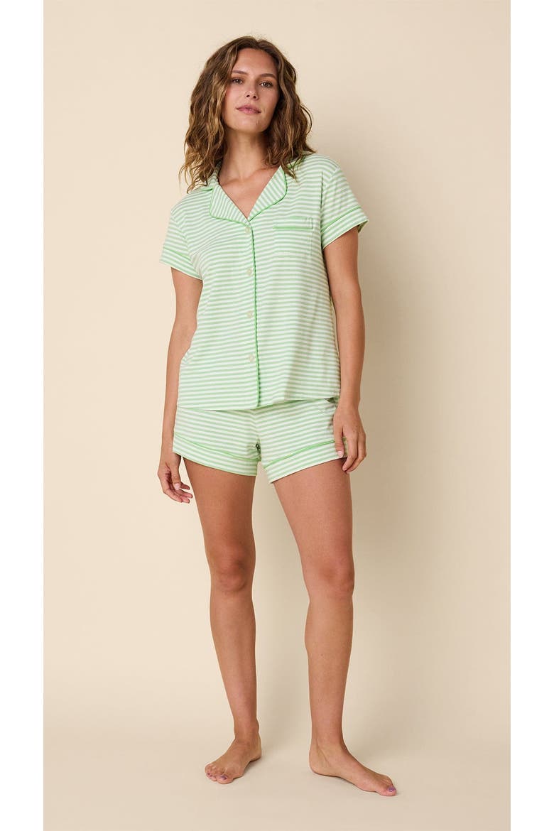 Pima Knit Short Set, Main, color, Essential Stripe Pistachio