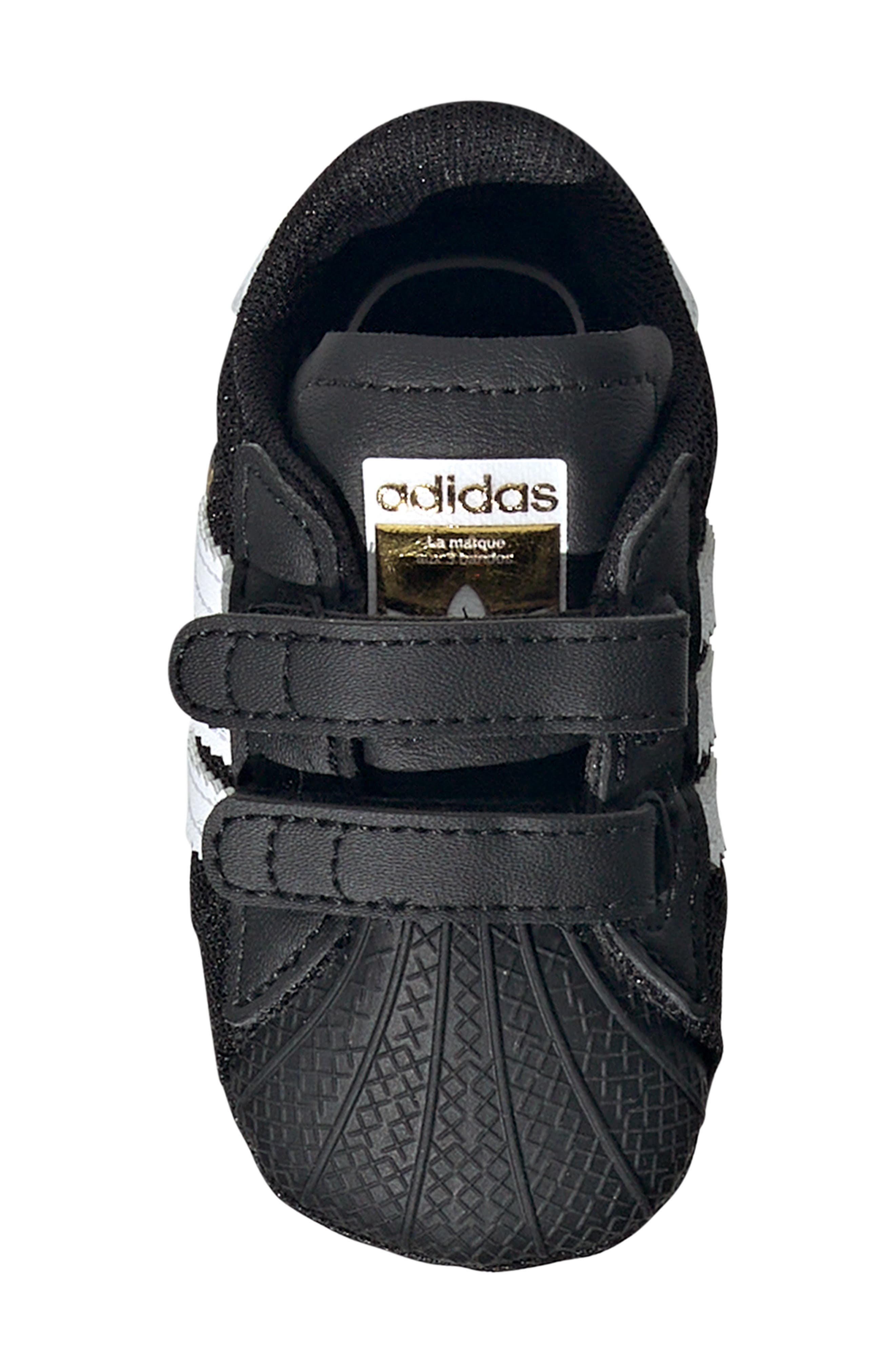 adidas Kids' Superstar Crib Shoe, Alternate, color, Black/ White/ Gold Metallic