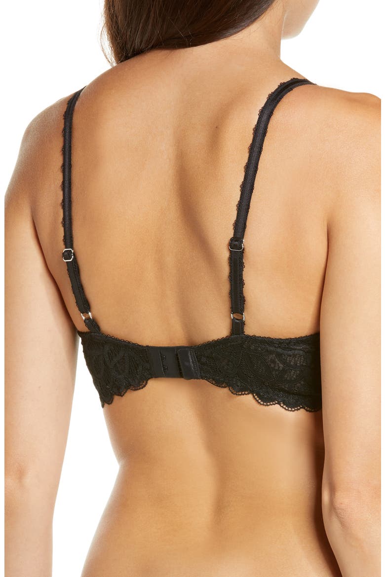 Raffine Lace Push-Up Bra, Alternate, color, BLACK