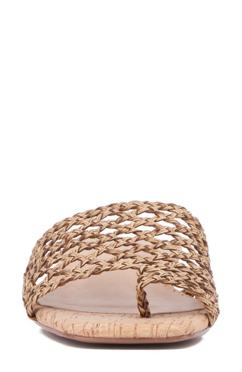 Torgeis Bronze Woven Slide Sandal In Bronze