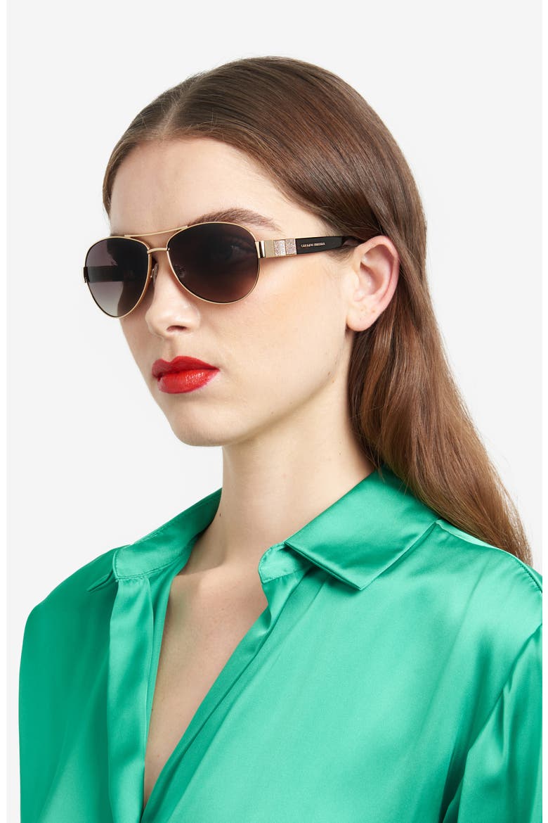Her 0135/S 59mm Gradient Aviator Sunglasses, Alternate, color, ROSE GOLD