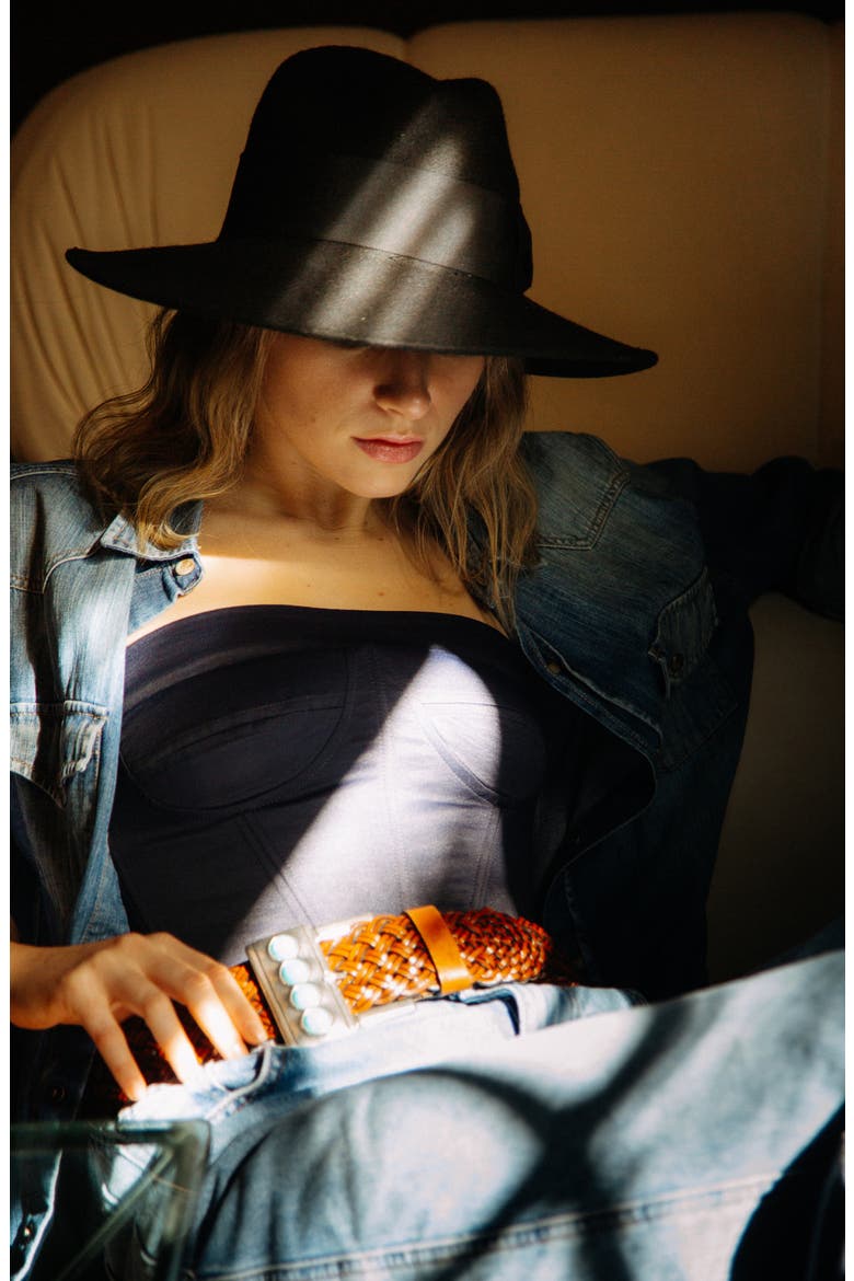Wool Felted Fedora, Alternate, color, BLACK