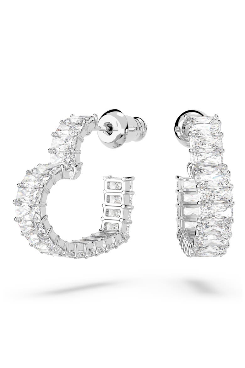 Matrix Small Heart Hoop Earrings, Main, color, SILVER