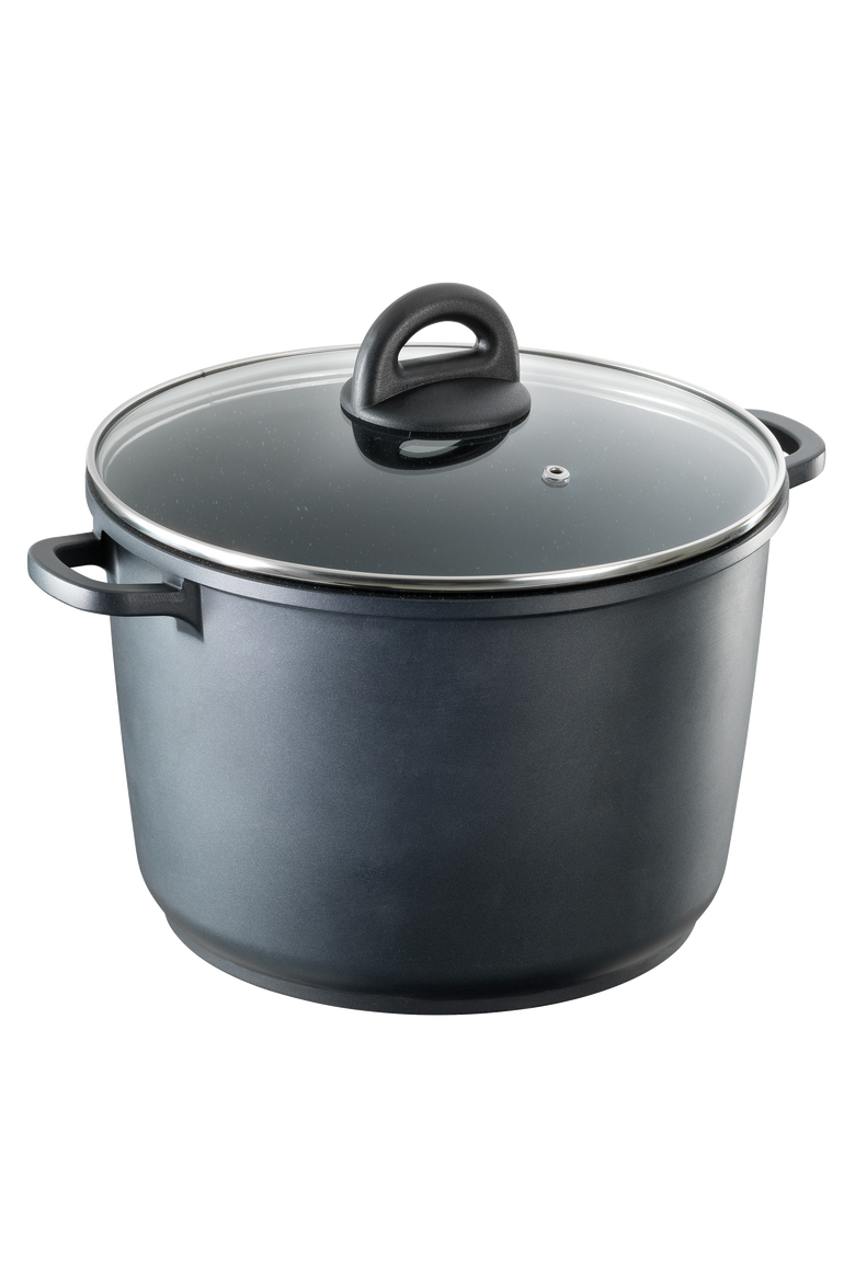 STONE™ 6.9 Qt Stockpot with Lid, Main, color, BLACK