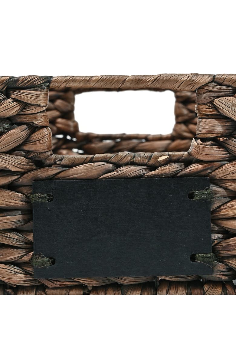 Lane Classic Farmhouse Hand-Woven Hyacinth Pantry Baskets with Chalkboard Labels and Handles, Alternate, color, Brown