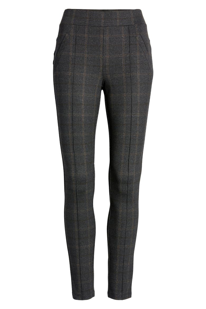 Plaid Ankle Leggings (Nordstrom Exclusive), Alternate, color, CHARCOAL BROWN