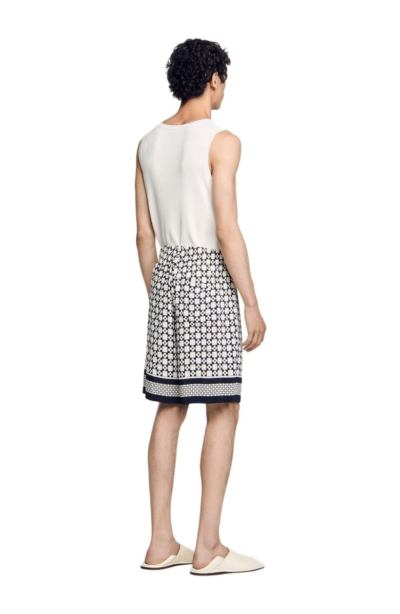 SANDRO Patterned Flowy Bermuda shorts, Alternate, color, Hazel