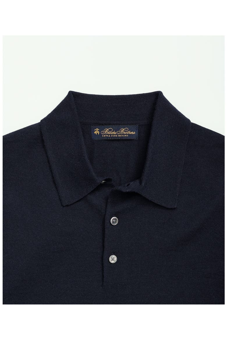 Long Sleeve Merino Wool Polo, Alternate, color, NAVY