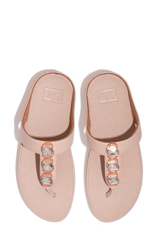 Fitflop Fino Crystal Wedge Flip Flop Sandal In Animal Print