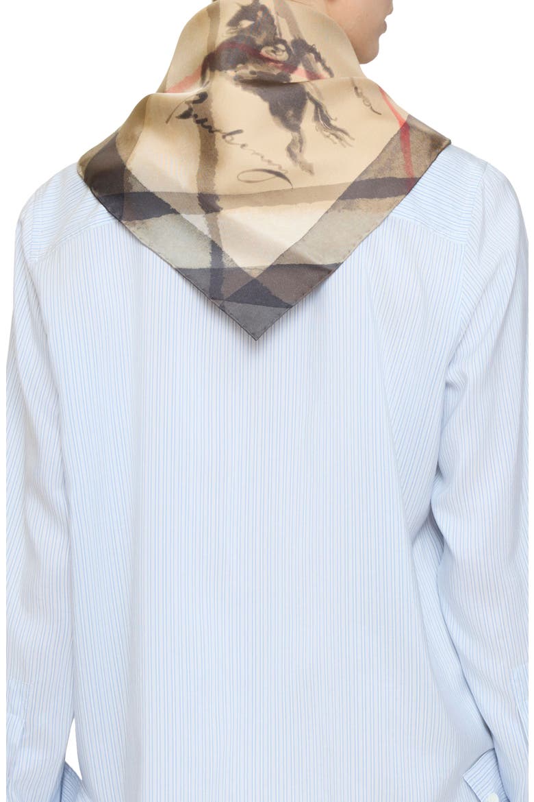 Check EKD Silk Twill Square Scarf, Alternate, color, SAND
