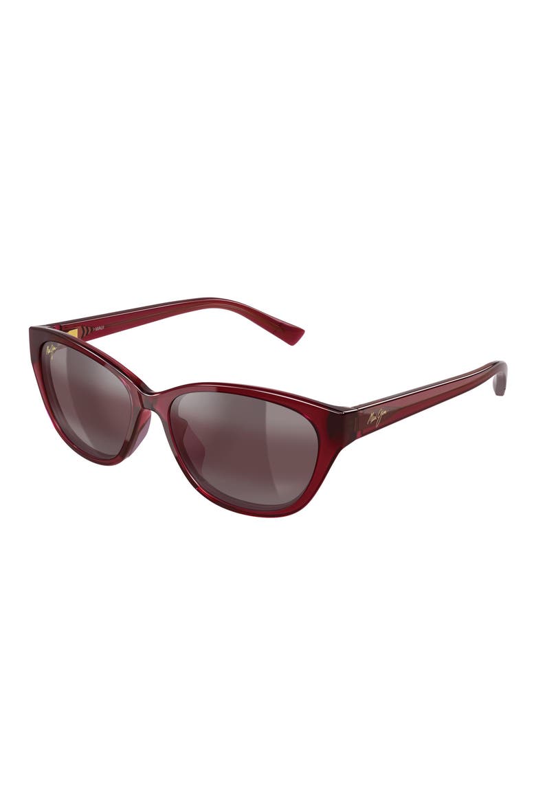 54mm Polarized Gradient Cat Eye Sunglasses, Alternate, color, RED