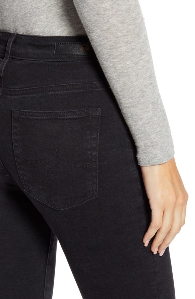 AG Farrah High Waist Raw Hem Skinny Jeans, Alternate, color, Altered Black