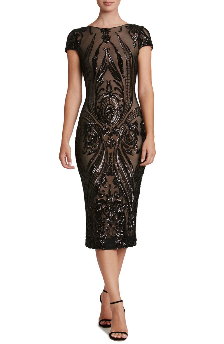 Dress the Population Brandi Sequin Body-Con Dress, Main, color, 