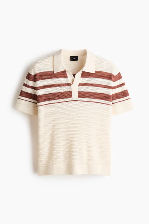 Regular Fit Pointelle-knit Polo Shirt