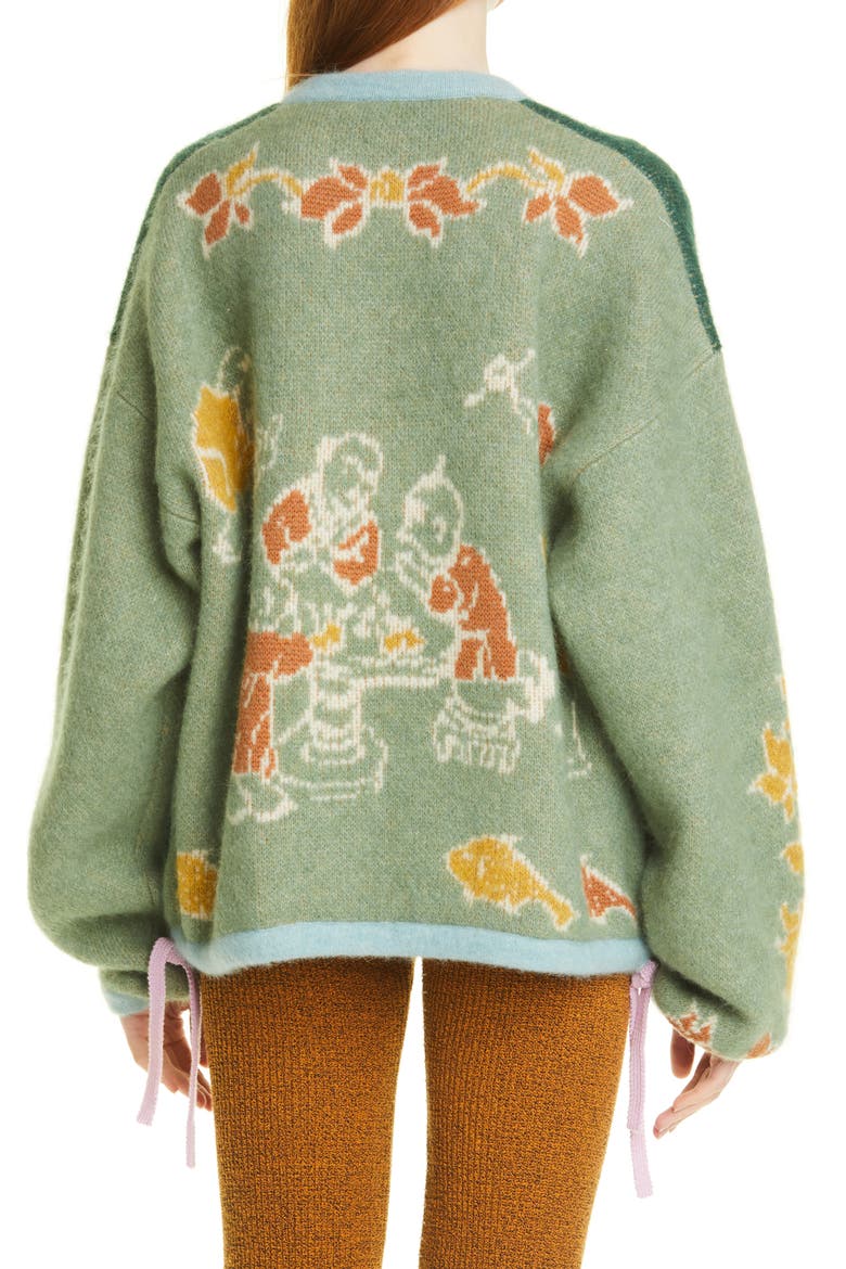 Laza Oversize Alpaca & Merino Wool Blend Jacket, Alternate, color, JADE