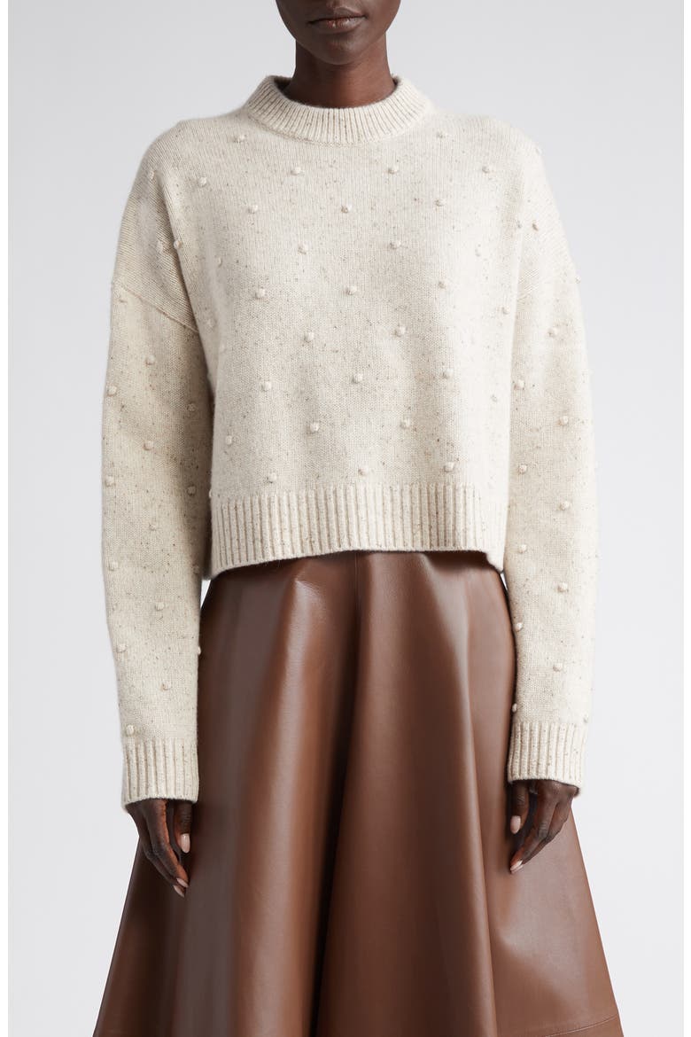 Melville Mélange Bobble Cashmere Sweater, Main, color, NATURAL MELANGE
