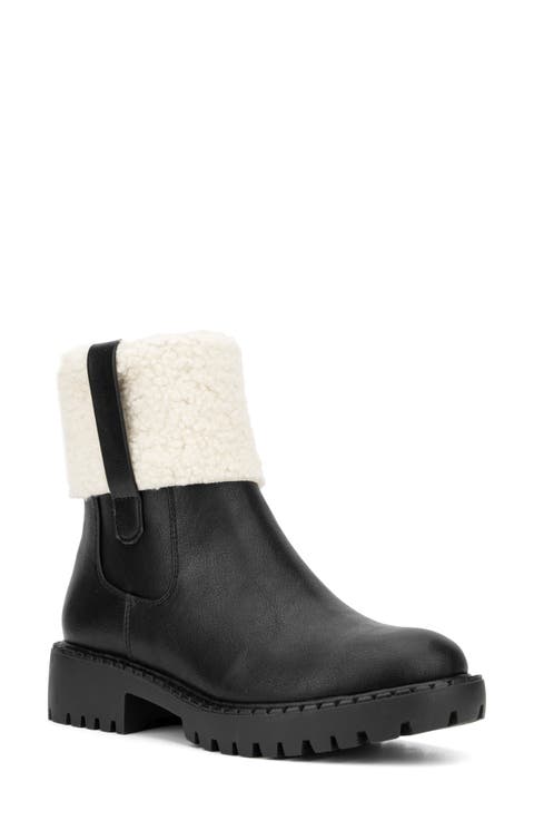 Nelli Faux Shearling Collar Boot (Women)