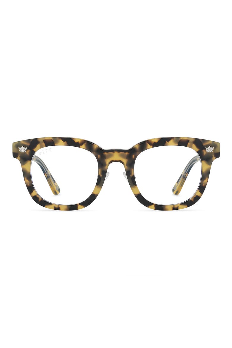 Hufflepuff 47mm Polarized Round Blue Light Glasses, Main, color, BUTTERBEER TORTOISE