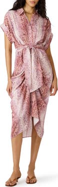 Steve Madden Tori Snakeskin Print Shirtdress