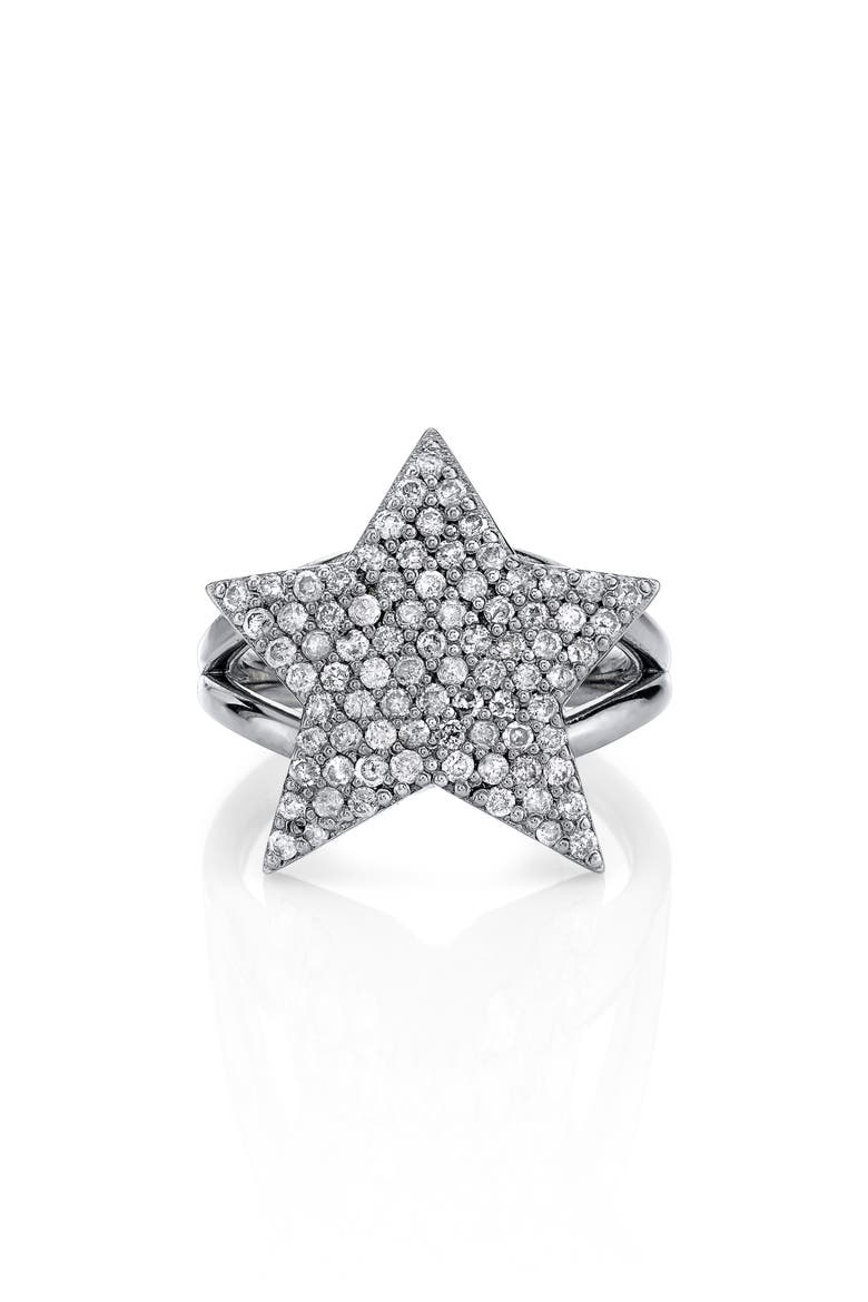 Pavé Diamond Star Ring, Main, color, STERLING SILVER