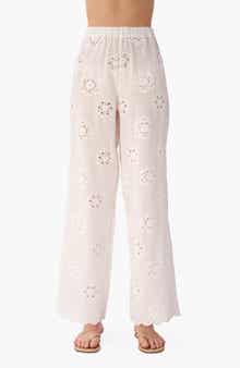 Tiago Floral Embroidery Straight Leg Pants