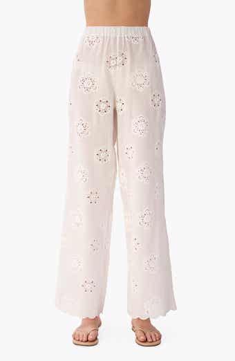 Tiago Floral Embroidery Straight Leg Pants