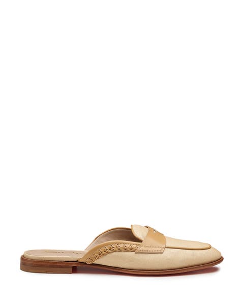 Women's Leather and Fabric Mule