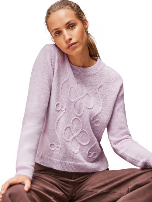 Ro&zo Long Sleeve Applique Knit Jumper In Purple