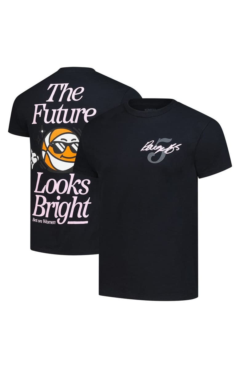 KUR8TED Unisex KÜR8TED Paige Bueckers Black Dallas Wings The Future Looks Bright T-Shirt, Main, color, 
