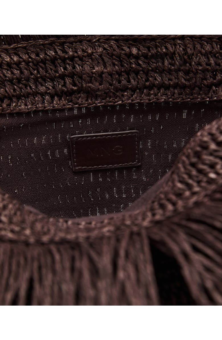 MANGO Natural Fiber Envelope Clutch with Fringe, Alternate, color,
