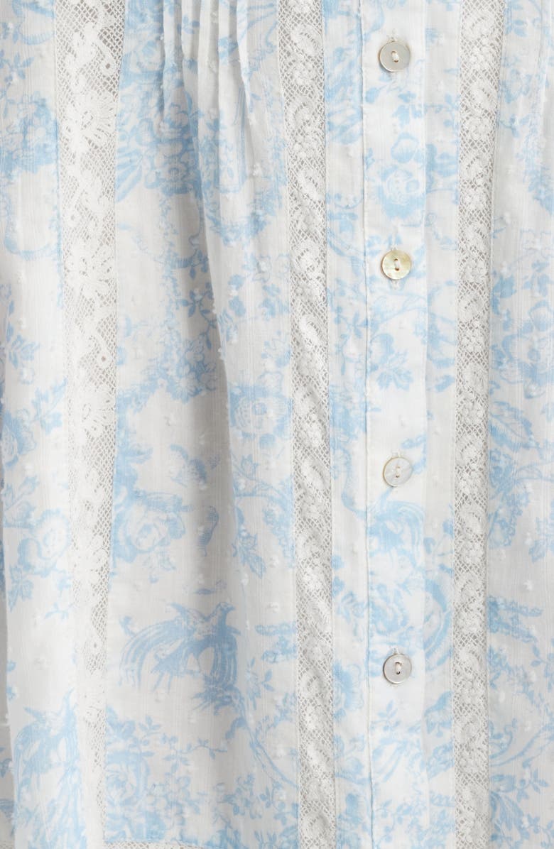 LoveShackFancy Judalon Lace A-Line Dress, Alternate, color, Blue Cove