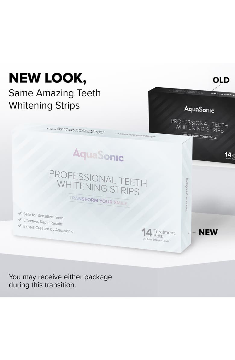 AQUASONIC Teeth Whitening Strips - Pack of 14, Alternate, color, 