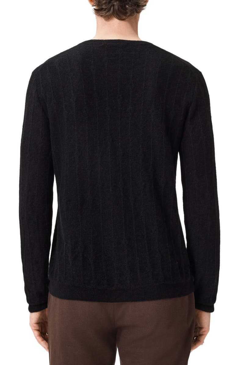 John Varvatos Baiso Crewneck Sweater, Alternate, color, Black