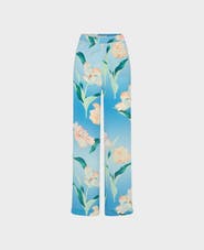 Really Wild Clothing Barr Liberty Silk Satin Wide Leg Silk Palazzo Pants
