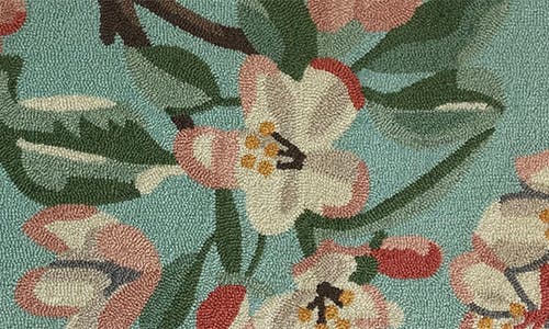 R16 Home Japanese Crab Apple Accent Doormat In Sky