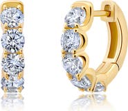 Crislu Small Brilliant Round Cubic Zirconia Hoop Earrings