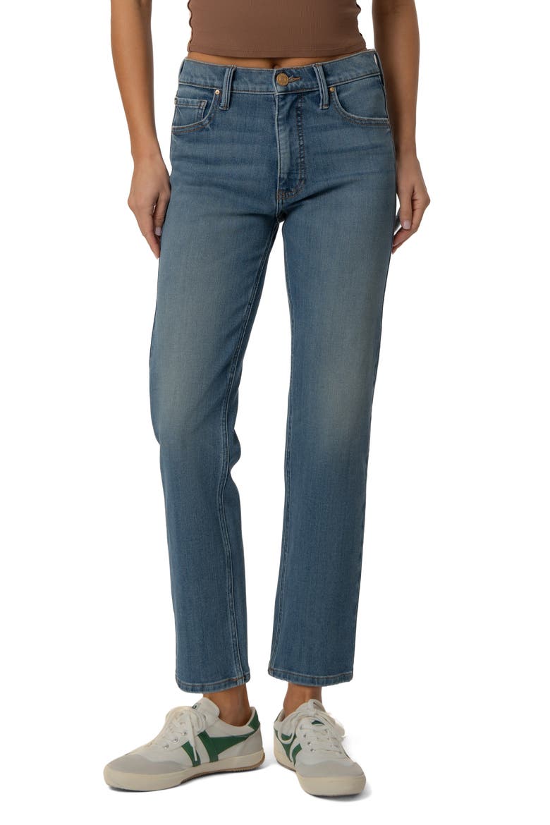 Kit High Waist Ankle Baggy Straight Leg Jeans, Main, color, THRIVE