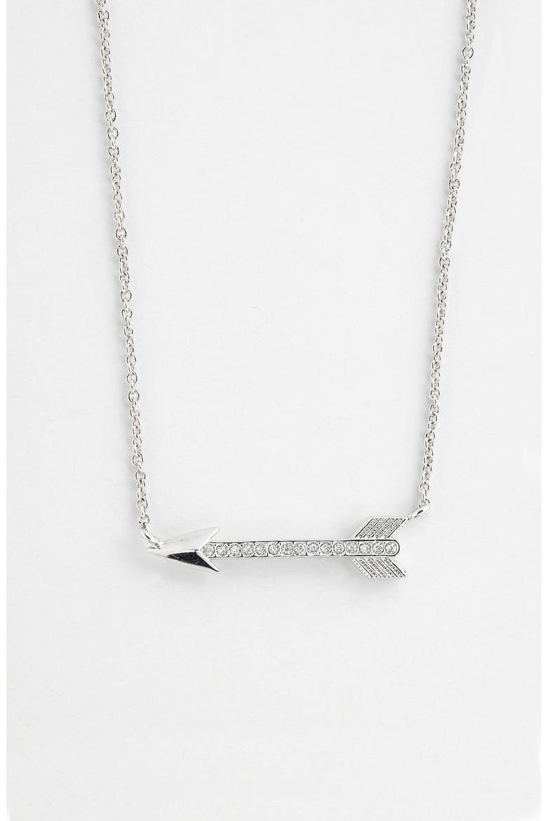 Boxed Arrow Pendant Necklace (Nordstrom Exclusive), Main, color, SILVER/ CLEAR CRYSTAL