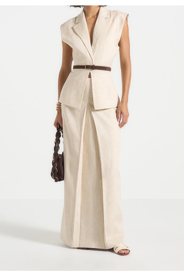 Regine Linen A-Line Maxi Skirt, Main, color, Natural