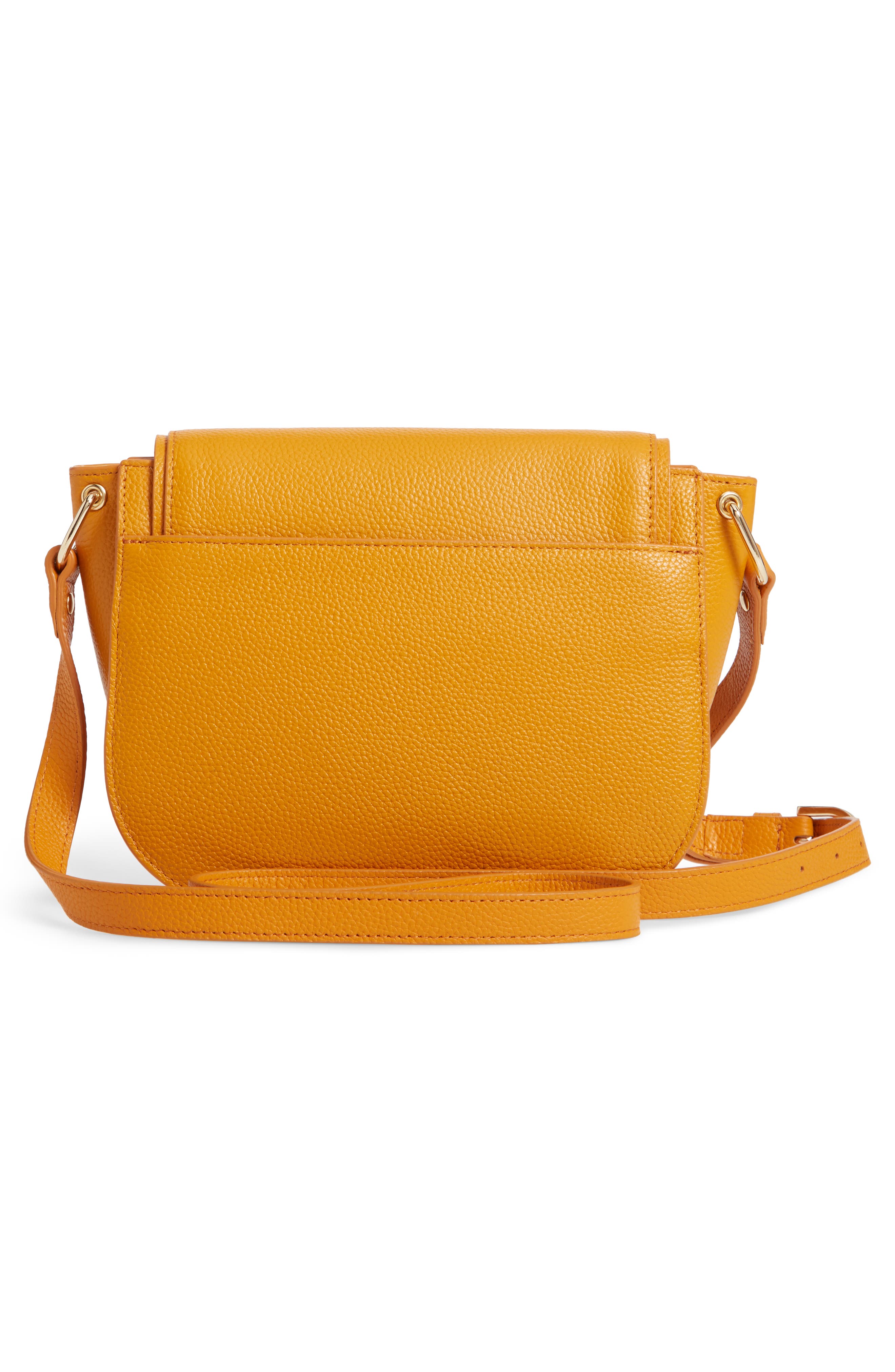 Pebbled Leather Shoulder Bag, Alternate, color, YELLOW INCA