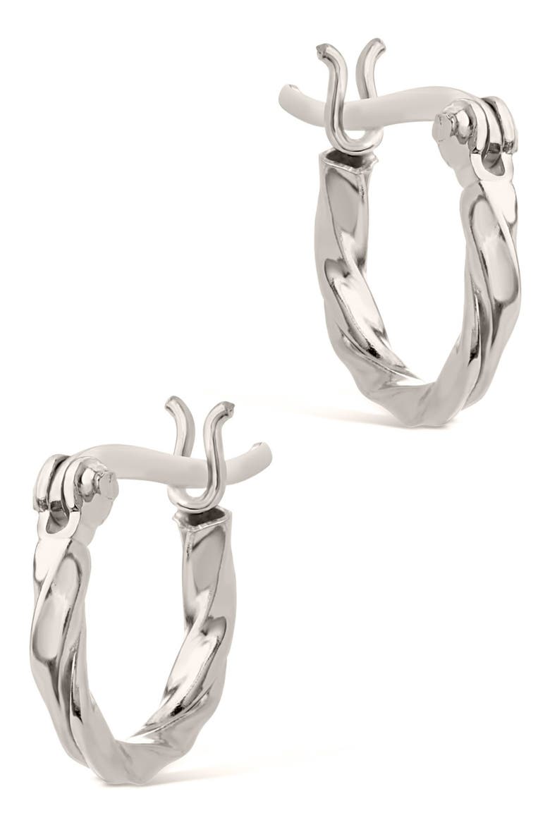 Simple Twist Hoop Earrings, Main, color, SILVER