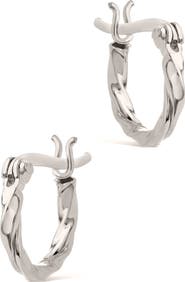 Sterling Forever Simple Twist Hoop Earrings