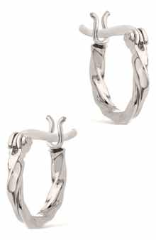 Sterling Forever Simple Twist Hoop Earrings